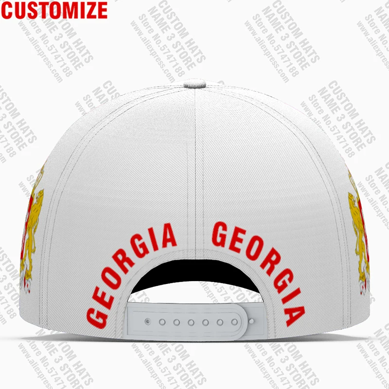 Georgia Male Youth Diy Free Made Name Number Geo Nation Flag Ge Print Photo Georgian Republic Country Baseball Cap