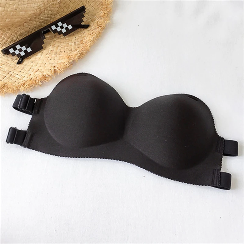 

Sexy Backless Invisible Bra Push Up Bras For Women Lingerie Seamless Brassiere No Sewing Bra Black Strapless Bandeau