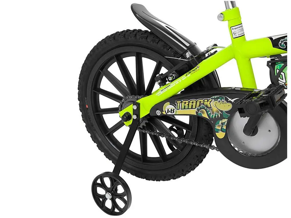 Bicicleta Infantil Aro 16 Track & Bikes Dino Neon Freio V-Brake 6