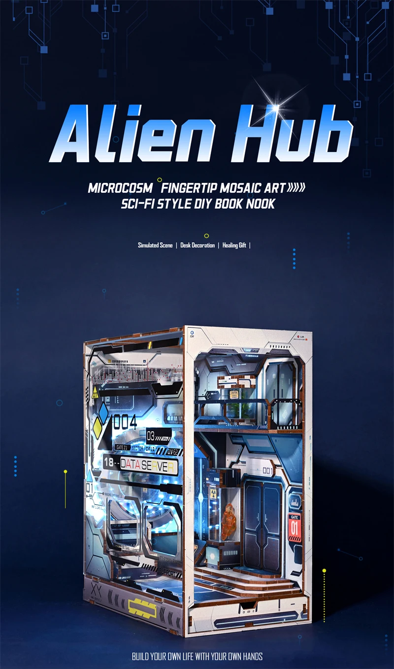 Sci-fi Alien Hub SL-15 DIY Wooden Book Nook