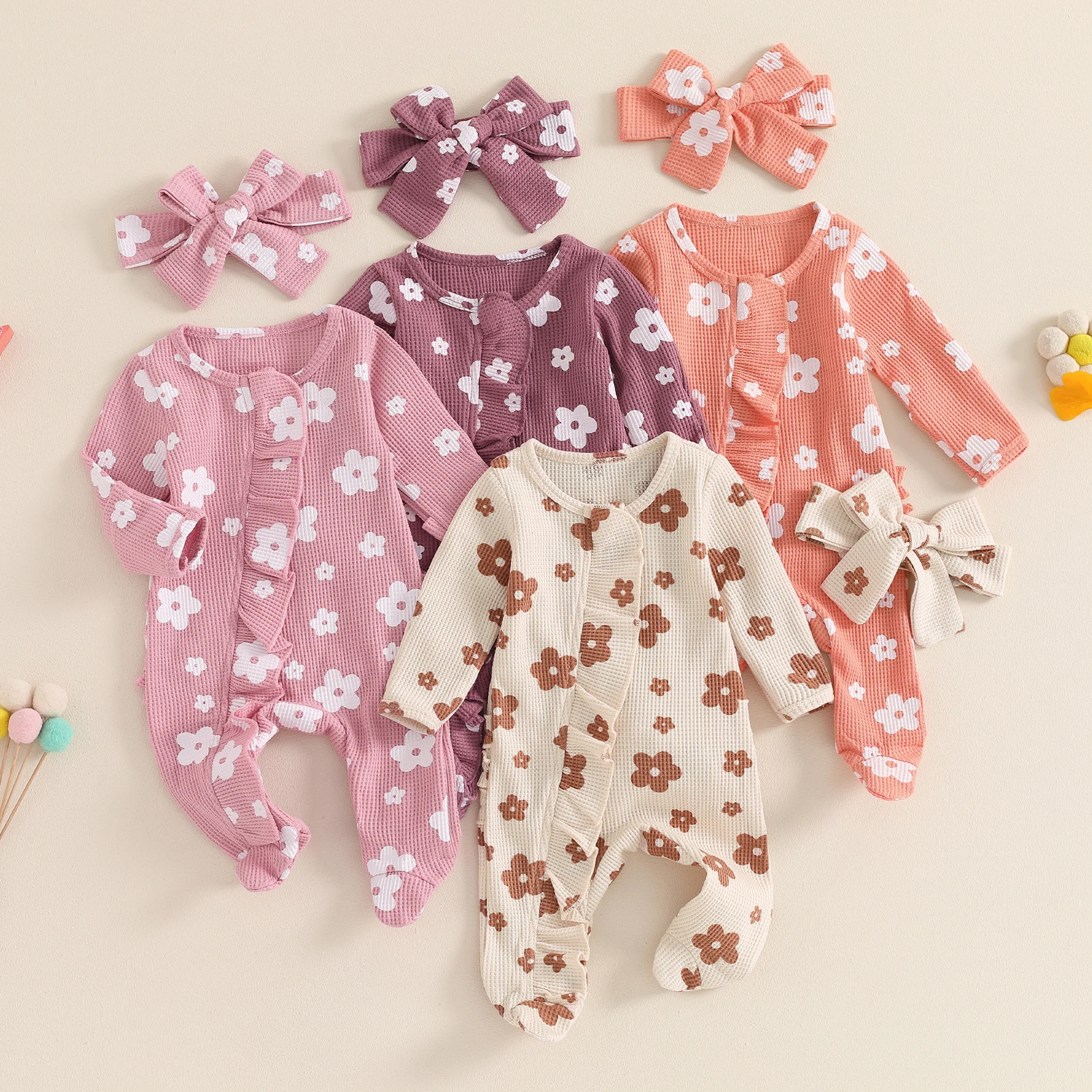 Juliette's Classics Print Zip Footie | Magnolia Baby main image 1