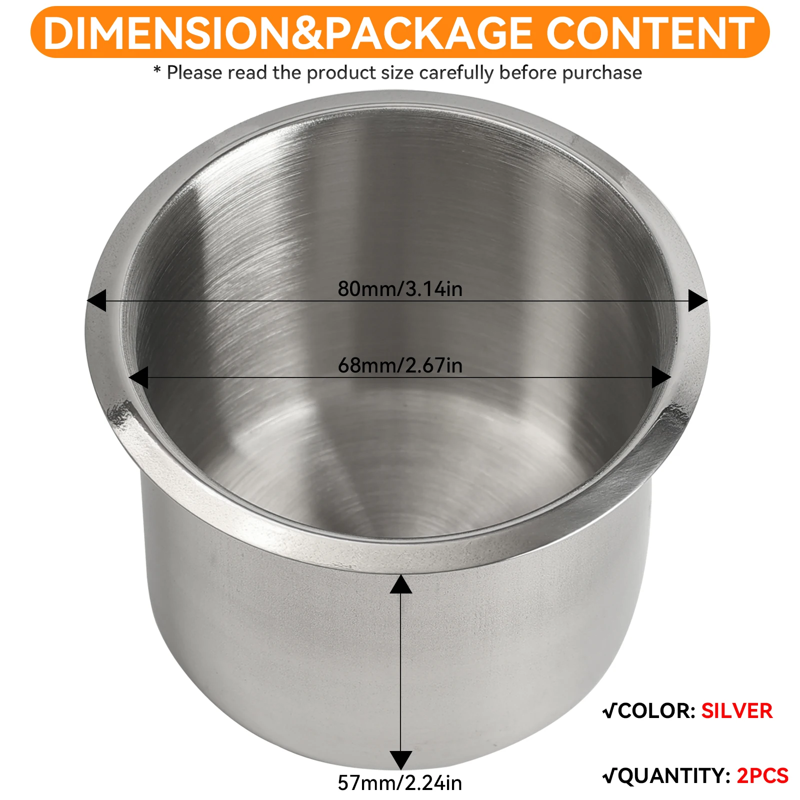 유니버설 스테인리스 스틸 컵 홀더 휴대용 컵 마운트 정리함 트럭 자동차 해양 보트 캠퍼 RV 체스용