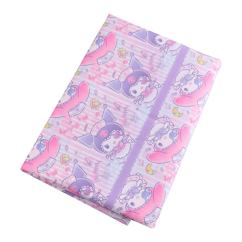 Фото Ширина 145 см Φ Kuromi My Melody Полиэстеровая хлопковая ткань для шитья детской одежды в стиле пэчворк квилтинг рукоделие №2