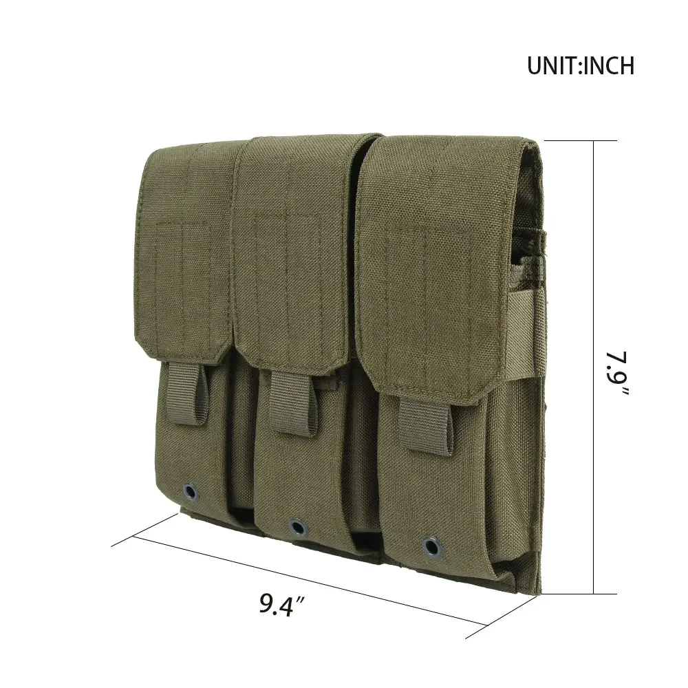 Tactical Molle M4 Triple Magazine Pouch Airsoft AK AR M4 M16 Rifle Paintball Magazine Pouches Mulit-Tool Holder 2
