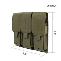 Tactical Molle M4 Triple Magazine Pouch Airsoft AK AR M4 M16 Rifle Paintball Magazine Pouches Mulit-Tool Holder 2