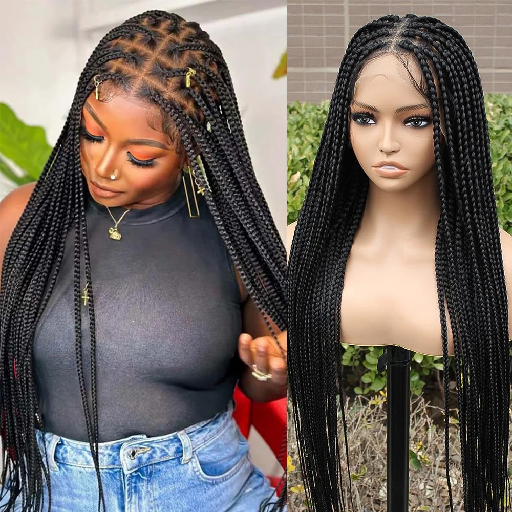 

Парик Плетеный без косичек, с вышивкой детских волос, с двойной перемычкой, 34 дюйма, в коробке