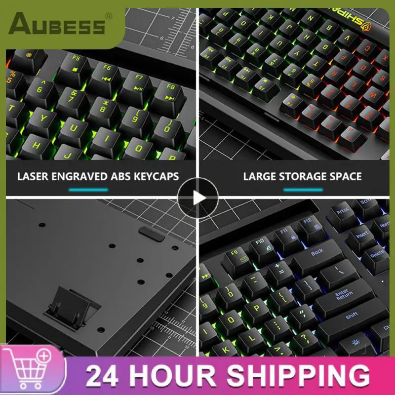 K87V2 유선 발광 미니 발광 키보드, 기계식 느낌 87KEY 키, 펑크 라운드 키 색상