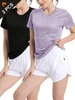 2Pcs Women's Solid Color Ultralight Quick Dry Sport T-Shirt, Breathable Lightweight Top For Fitness Training Workout Running Gym 5