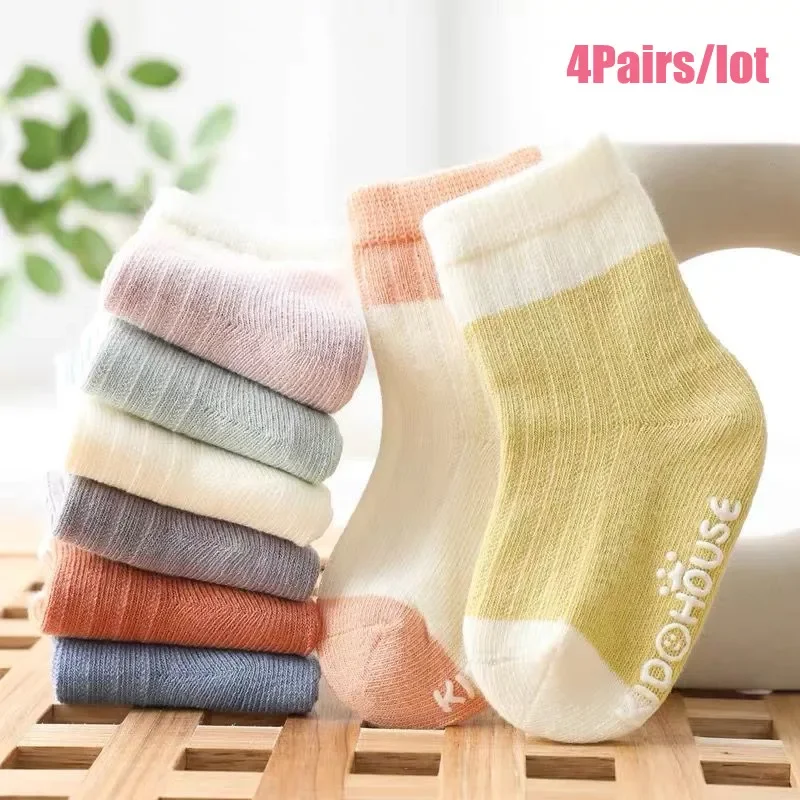 Baby Socks Cotton Four Seasons Anti Slip 4Pairs For Newborn Baby Children's Socks Boy Infant for Girls 0-36 Months cotton socks,kids socks,baby socks,girls socks