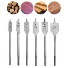 

6pcs HCS High Carbon Steel Coating Hex Shank Spade Bits Flat Boring Bit Wood Drill Bit Power Tools Hole Saw 10/12/16/18/20/25mm