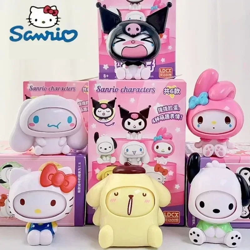 

Sanrio кавайная сменная фигурка лица, искусственная коричная чашка, моя мелодия, Hello Kitty Kuromi, коллекционная игрушка, подарок на день рождения для детей