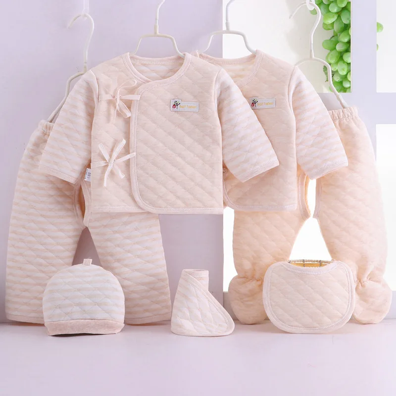 

7Pcs/Set Infant Clothing Set Cotton Newborn Boys Clothes Baby Underwear For Girls Print New Born Baby Girl Five-piece Suit 0-3M