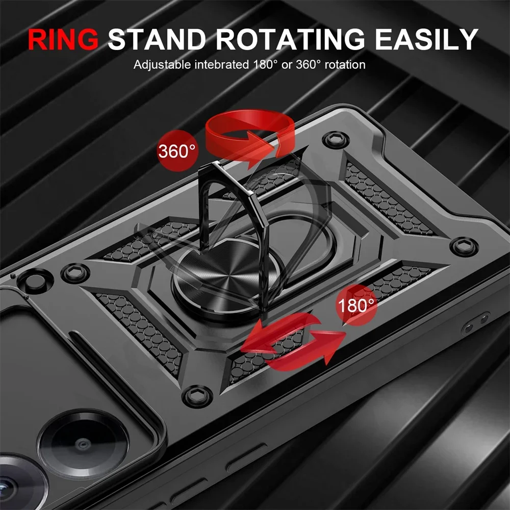 Slide Camera Protector 360° Ring Armor PC Hard Case Cover