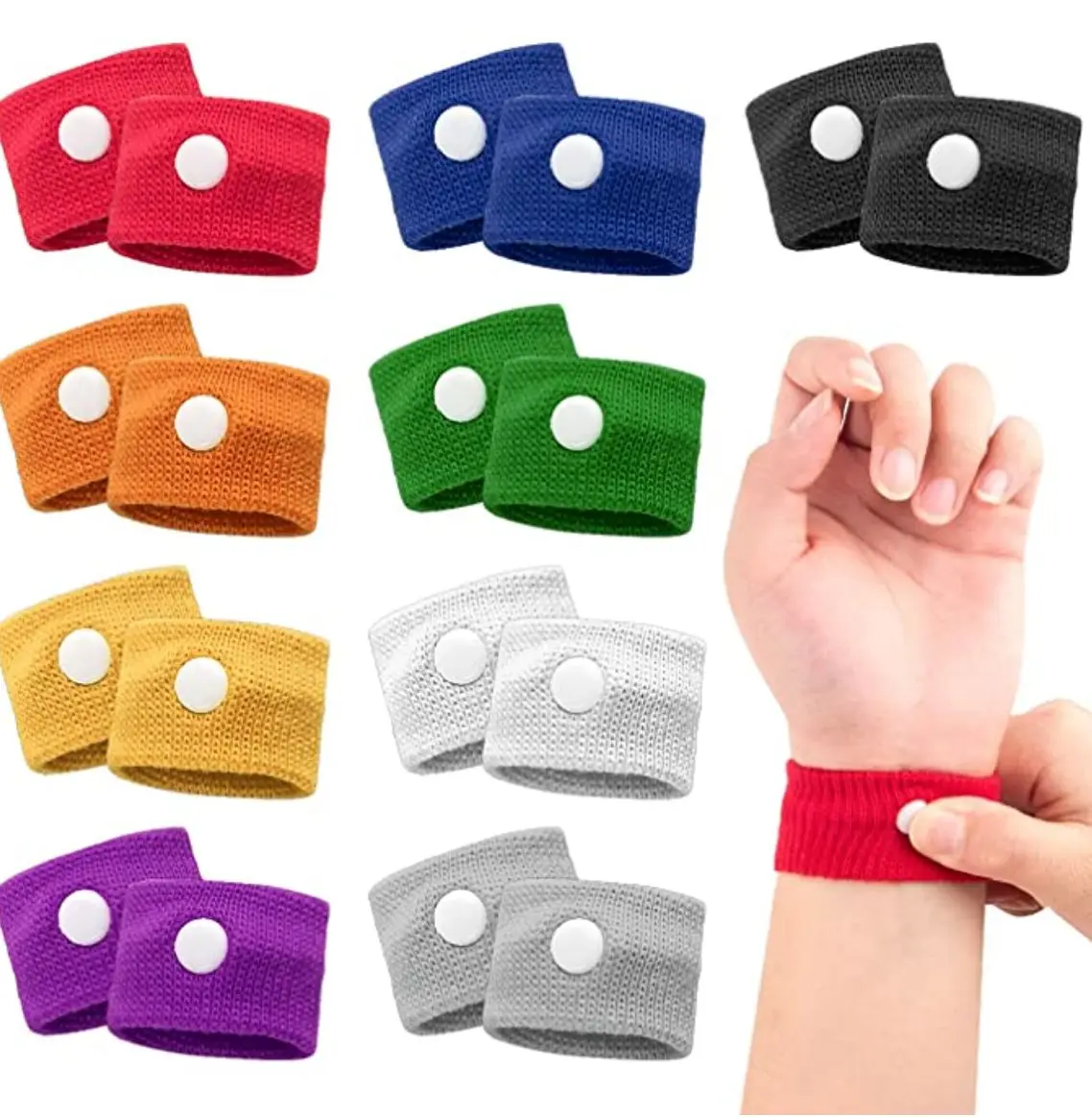 2PCS Sports Safety Wristbands Wrist Support Carsickness Seasick Anti Motion Sickness Wrist Bands Anti Nausea Soft Wristbands фотографии