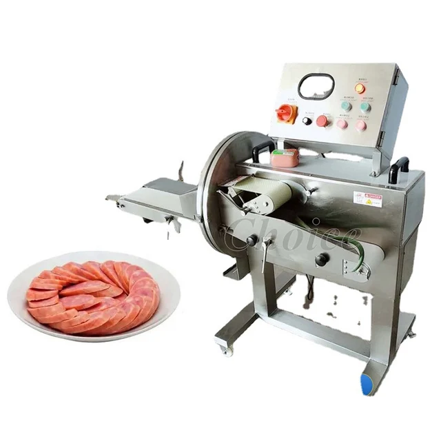 Industrial Electric Stainless Steel Bacon Ham Cooked Meat Cheese Slicer Slicing Machine Sausage Cheese Cutter For Sale in EU