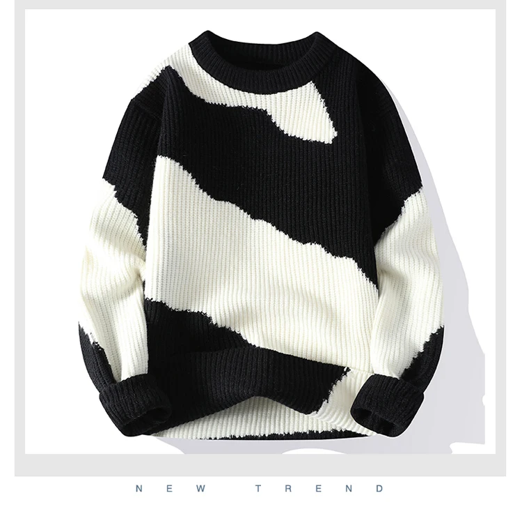 Men's Warm Sweater - Casual Knit Pullover | Thick Microfiber Autumn Winter Tops