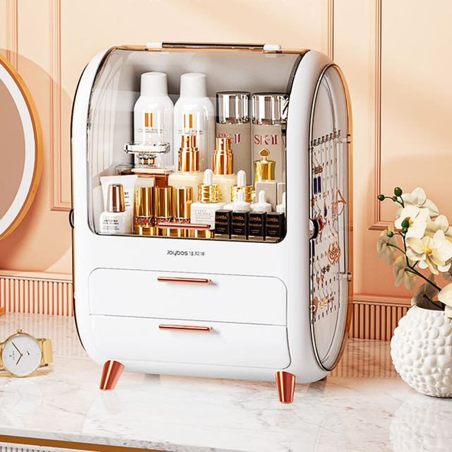 cosmetic storage box large capacity skin care dressing table high-definition cosmetic mirror dust-proof storage box