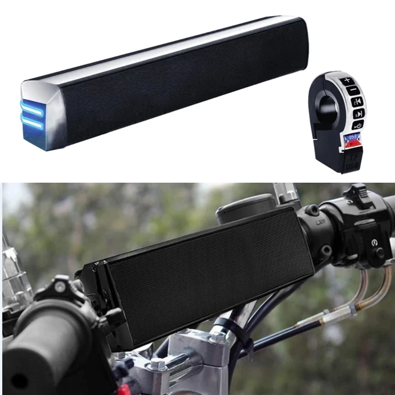 12V Waterproof BluetoothRadio Motorcycle Stereo Speakers Handlebar