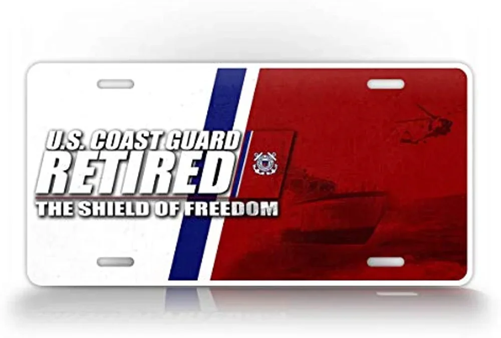 

Номерной знак береговой охраны пенсионеров, флаг USCG, автомобильная бирка The Shield of Freedom, настенное украшение, металлический настенный знак