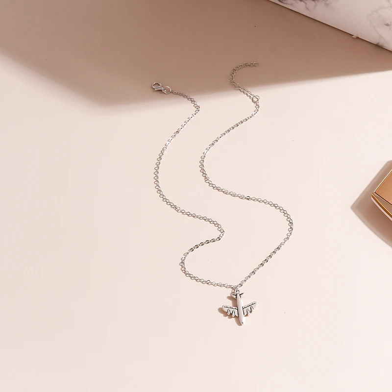 Aihua Modische Flugzeug-Halskette für Damen und Herren Kurze Kette Flugzeug-Halskette Urlaubsschmuck Geschenke – Detail 7