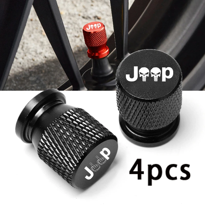 Car Wheel Tire Valve Caps Tyre Stem Covers Airdust Waterproof For Jeep