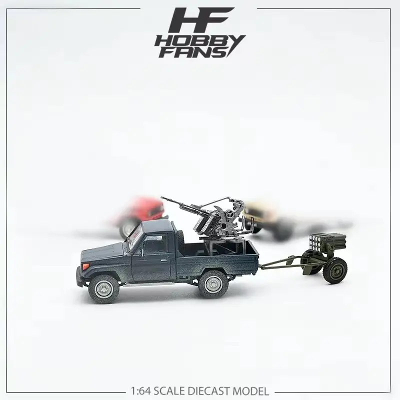 

(PreOrder) Hobby Fans 1:64 Land Cruiser J70 LC79 Pickup military version Blue luxury with Grenade accessories Diecast Model Car