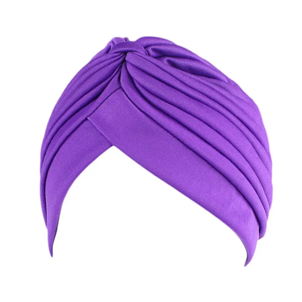 Mode Casual Mützen Headwrap Schlaf Kappen Chemotherapie Hut Kinder Nationalen Wind Reine Farbe Turban Baumwolle Hut Bandana – Detail 9