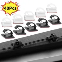 10/20/40Pcs High Quality Car Wire Tie Cable Clips Self-Adhesive Cable Driving Recorder Wire Management Wrap Cable Clamp Bracke 1