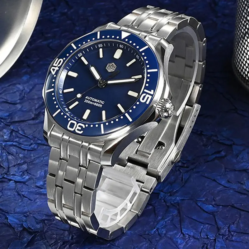 

San Martin Vintage Men Diving Watch YN55 Automatic Mechanical Wristwatch Sapphire Crystal 20Bar Waterproof BGW9 Luminous Relojes