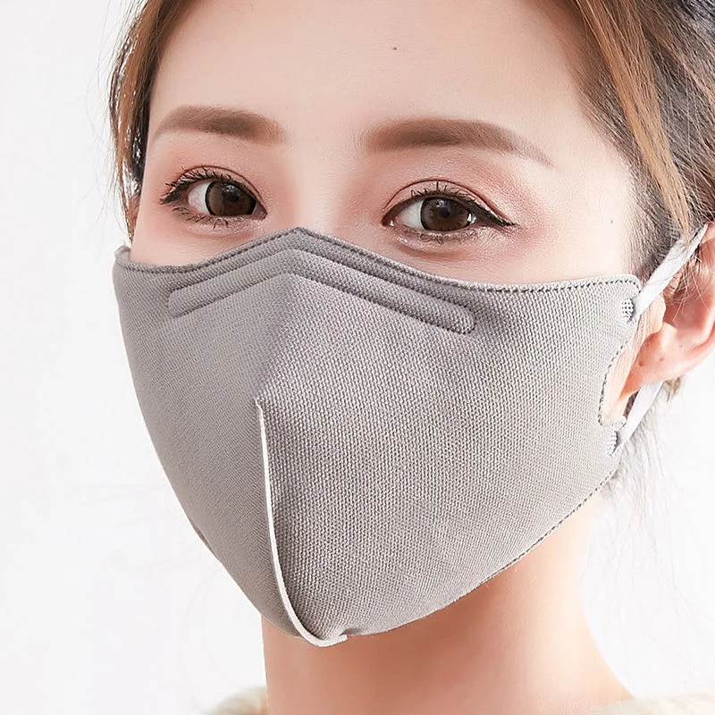 Masque Réutilisable en Tissu 3 Couches Lavable - Lot de 1 - Kaki, Gris, Rose, Noir
