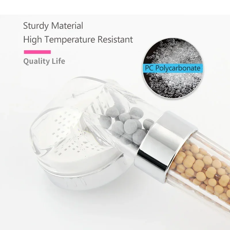 High Pressure Anion Spa Shower head Replacement filter balls Shower Handheld Water Saving Head Shower Head