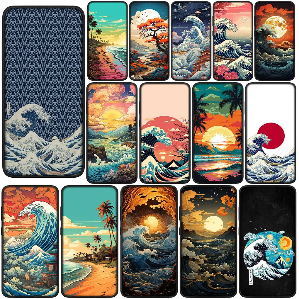 Flower Wave Beach Japan Sunset Cherry Cover Morbida Per Huawei Y7A Y6P Y5P Y6 Y7 Y9 Prime 2018 2019 Y8P Y9A Y8S P Smart Case