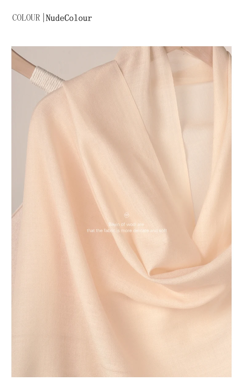 Winter Warmer Einfarbiger Kaschmir-Wollschal für Damen, Großer 70*200cm Wollschal, Wickel, Bufanda, Damenschals, Hijab – Detail 26