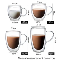 Double Wall High Borosilicate Glass Mug Heat Resistant Handle Coffee Milk Juice Water Cup Bar Drinkware Coffeeware Lover Gift 5