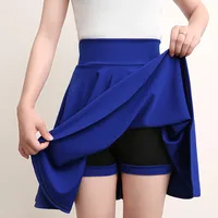 2025 Flared Skirts Women's Basic Shorts Skirt Fashion Versatile Black Casual Mini Skater Medium Pleated Fluffy Skirt Plus Size - Image 4