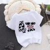 Cow Number Birthday Shirt 1-10 Birthday T-Shirt Wild Tee Girls Party T Shirt Cows Print Clothes Kids Gifts Fashion Tops Tshirt 4