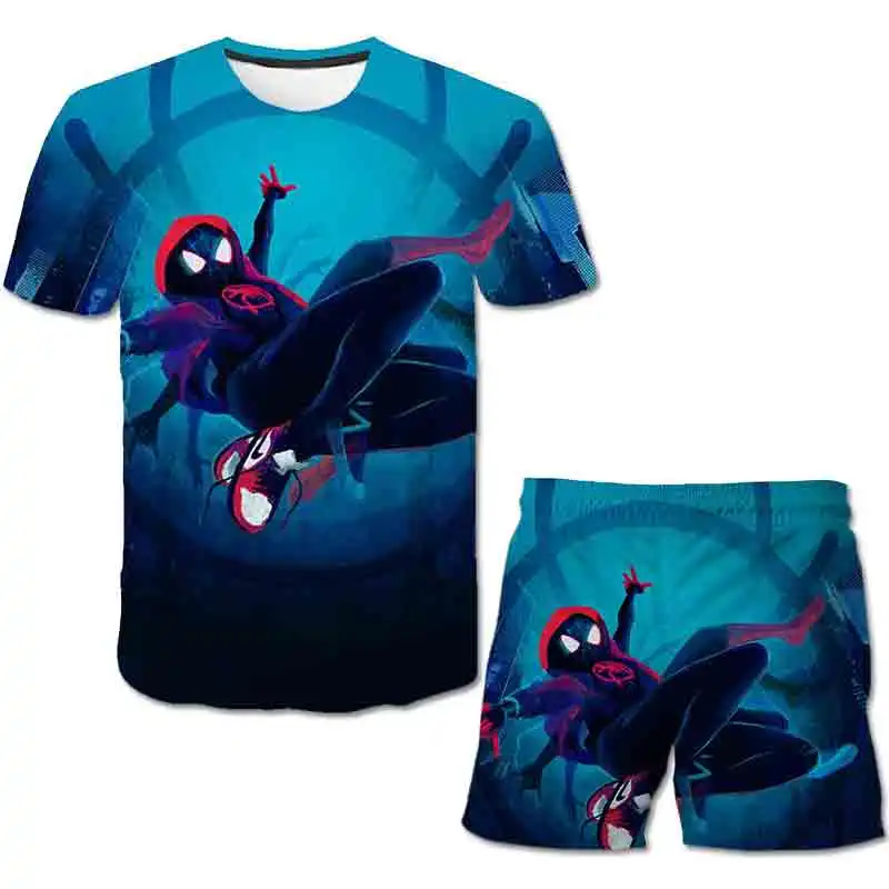 baby outfit sets girl Boys Mαrvel- Spidermαn T-shirts Sets Kids Cartoon Printed Boys Tees Children Tops Short-sleeve Suit Clothes Summer harajuku Suit baby clothes set for girl