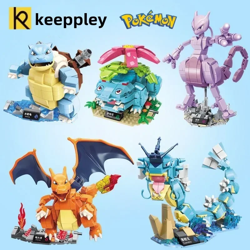 Genuine Keeppley Pokemon Building Blocks Charizard Model Mewtwo Character Giocattoli Per Bambini Animazione Classica Artigianato Ornamenti