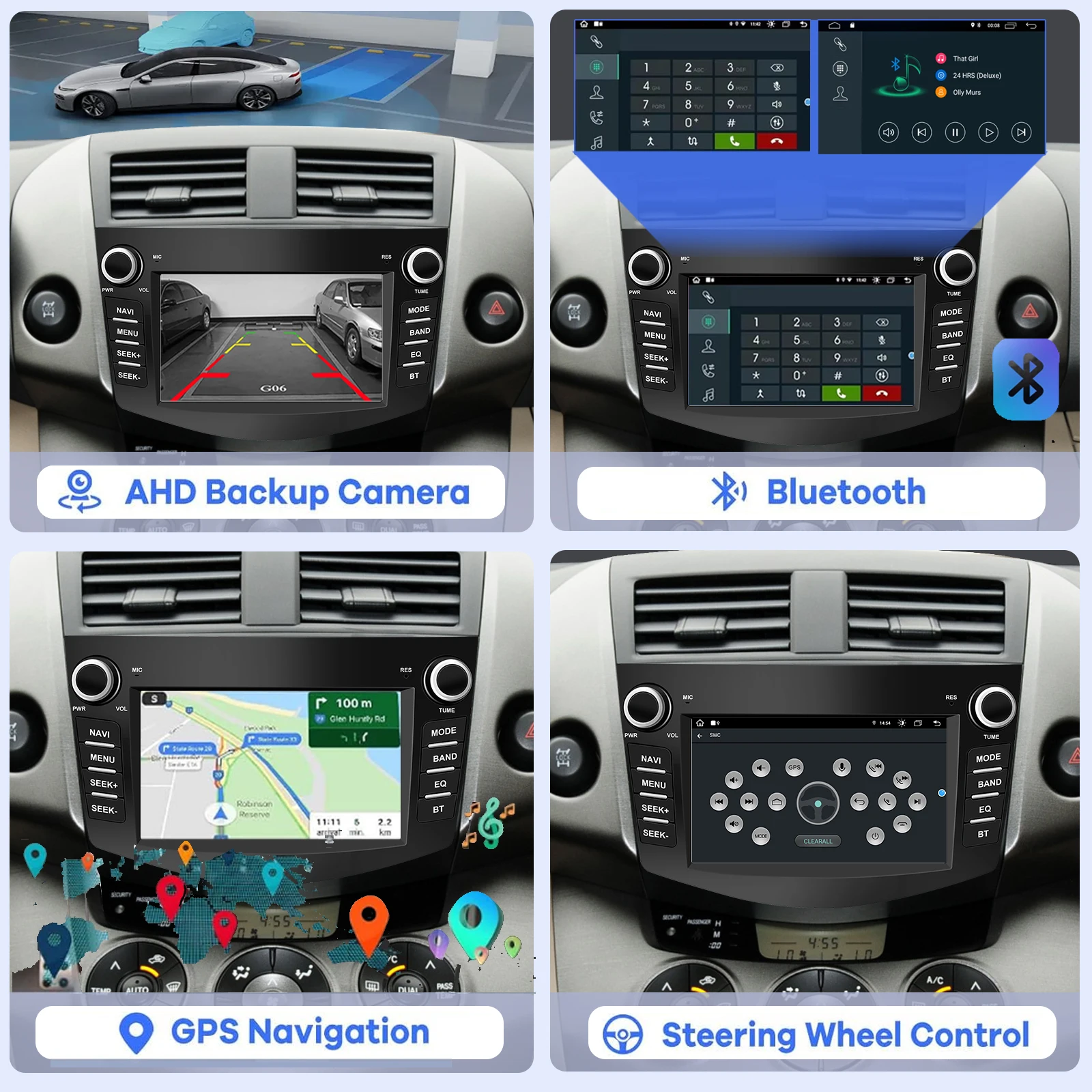 7"Android Car Radio for Toyota RAV4 2006-2012 Multimedia Player Supports CarPlay