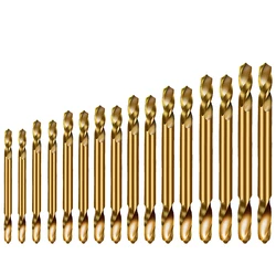 Lot de 16 forets hélicoïdaux à Double extrémité pour céramique, perçage de trous en spirale, travail de revêtement en alliage, outils à faible résistance 