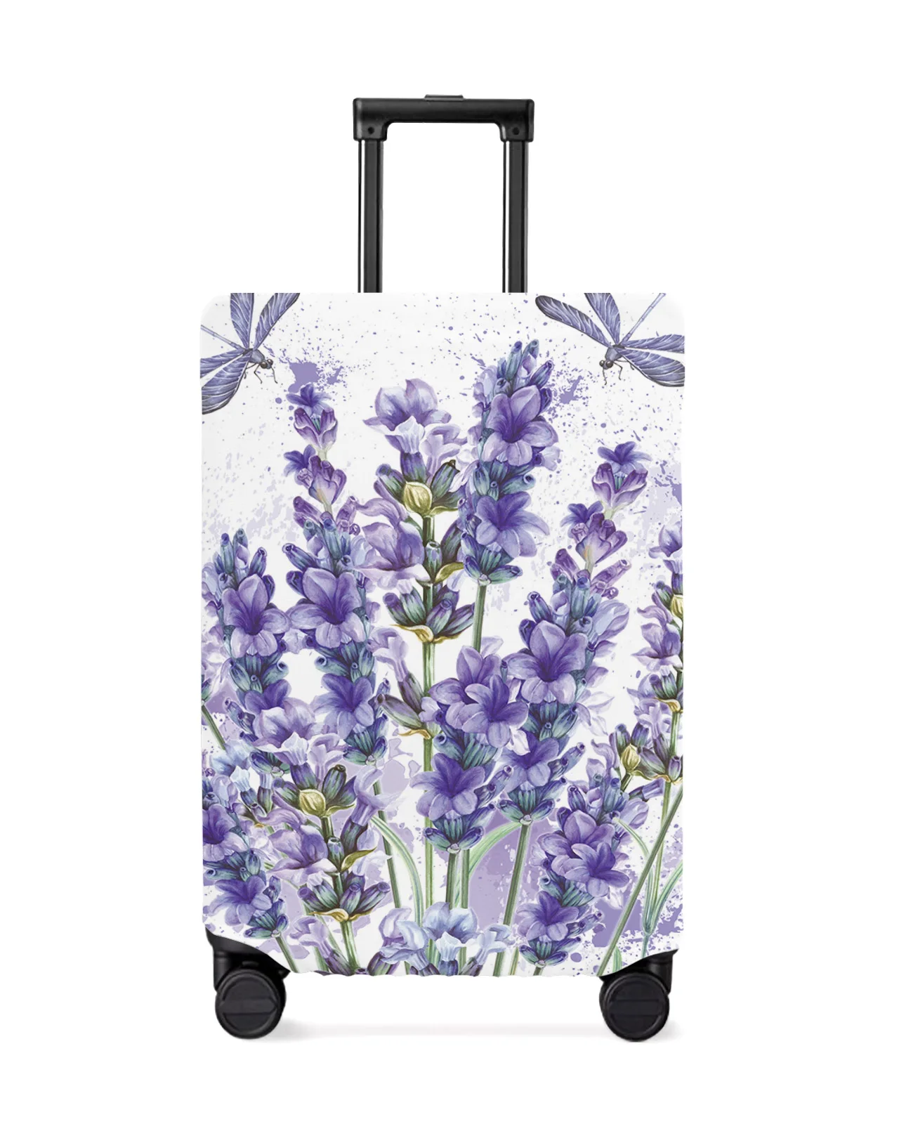 purple-flower-lavender-dragonfly-white-luggage-protective-cover-travel-accessories-suitcase-elastic-dust-case-protect-sleeve