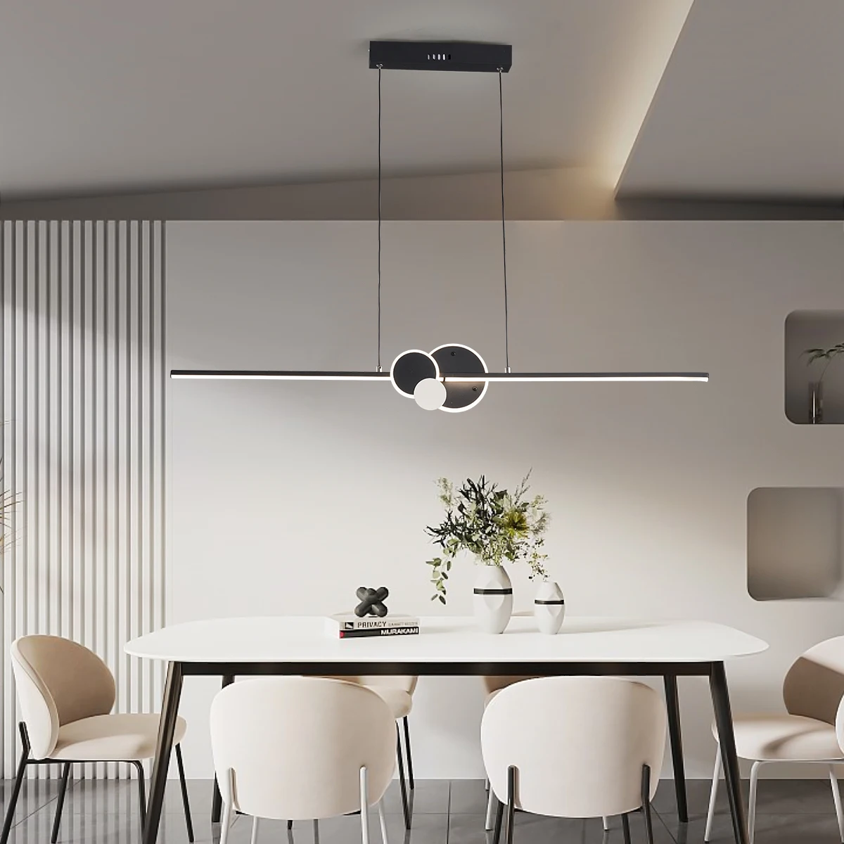 Murlamp Modern Hanging LED Chandelier Tables, Restaurants, Kitchens, Minimum Ceiling Chandeliers, Home Decorative Lights, Linear
