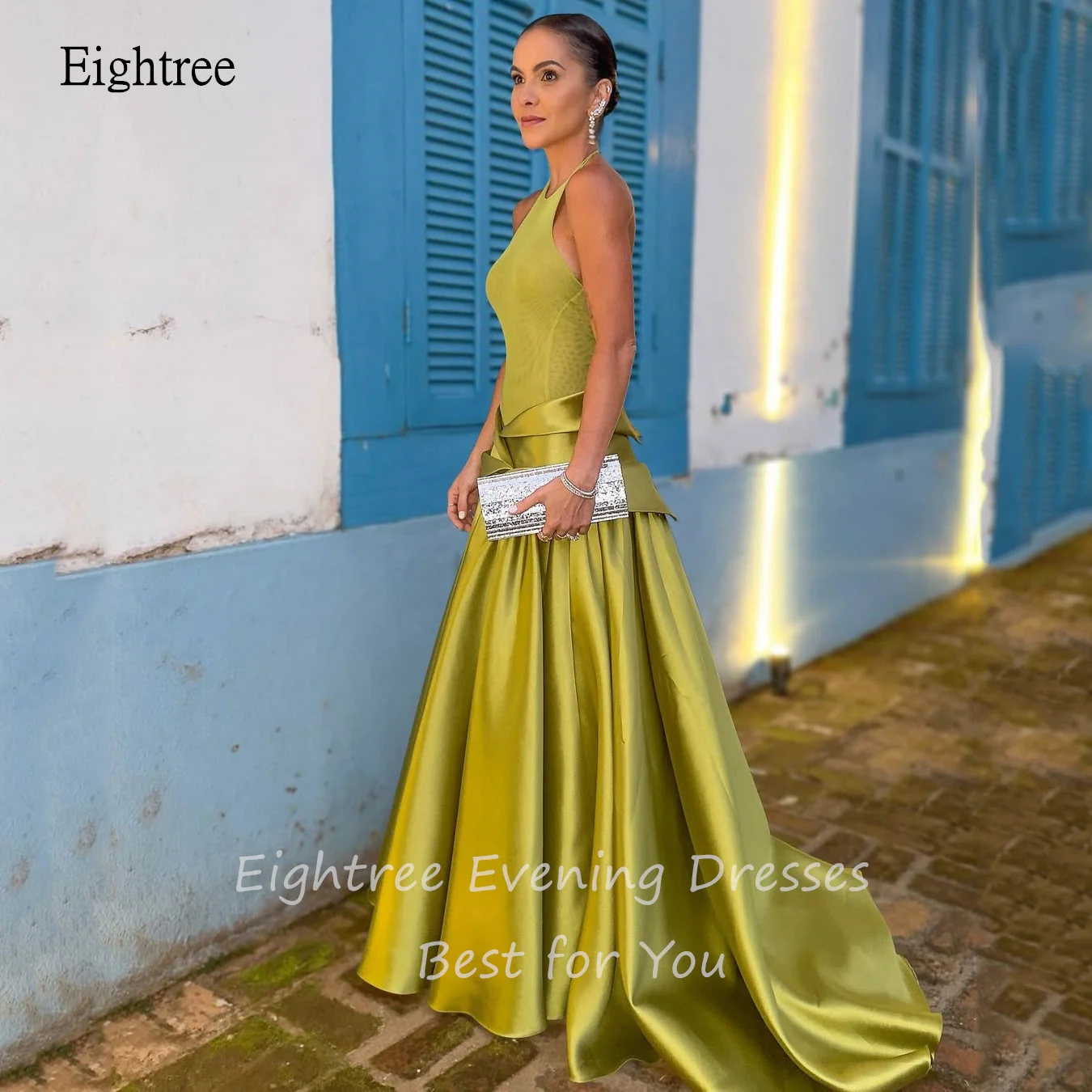 green emerald velvet dress Different styles of dresses, Sage Green Satin Long Prom Dress, Yellow   Simplepromdress