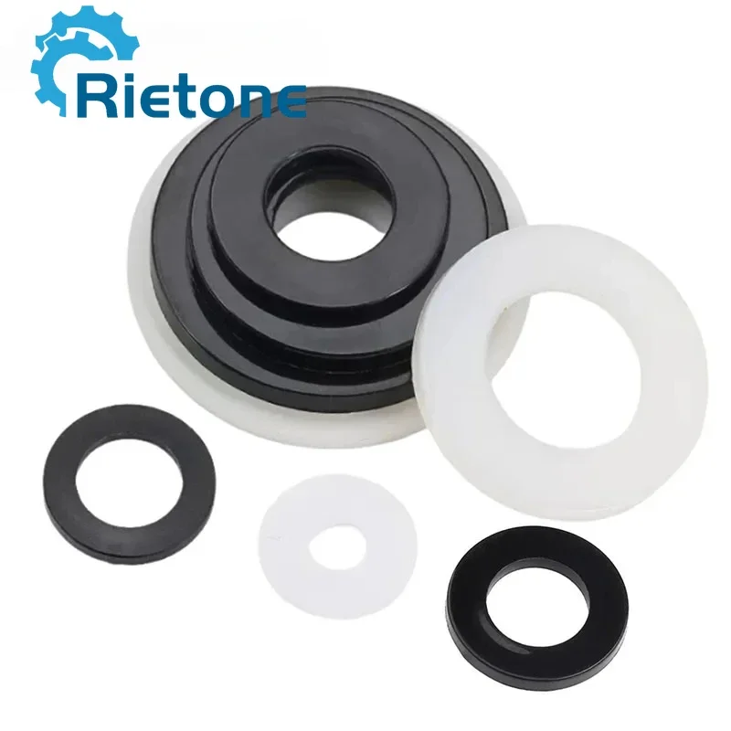 Nylon Flat Washer Set - Black & White Plastic Sealing Insulation Rings