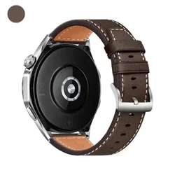 Premium Leather and Rubber 22mm Watch Strap Bracelet Wristband for 22mm universal (Style 2 Dark Brown 2)