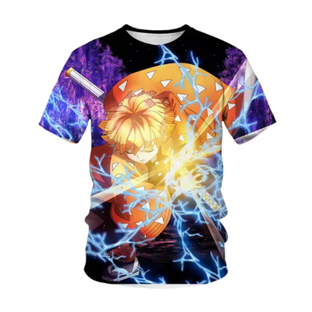 Anime Demon Slayer T Shirt Lovely Kamado Nezuko Costume Boys Girls T-shirt Summer Short Sleeves Oversized Streetwear Loose Tops 2