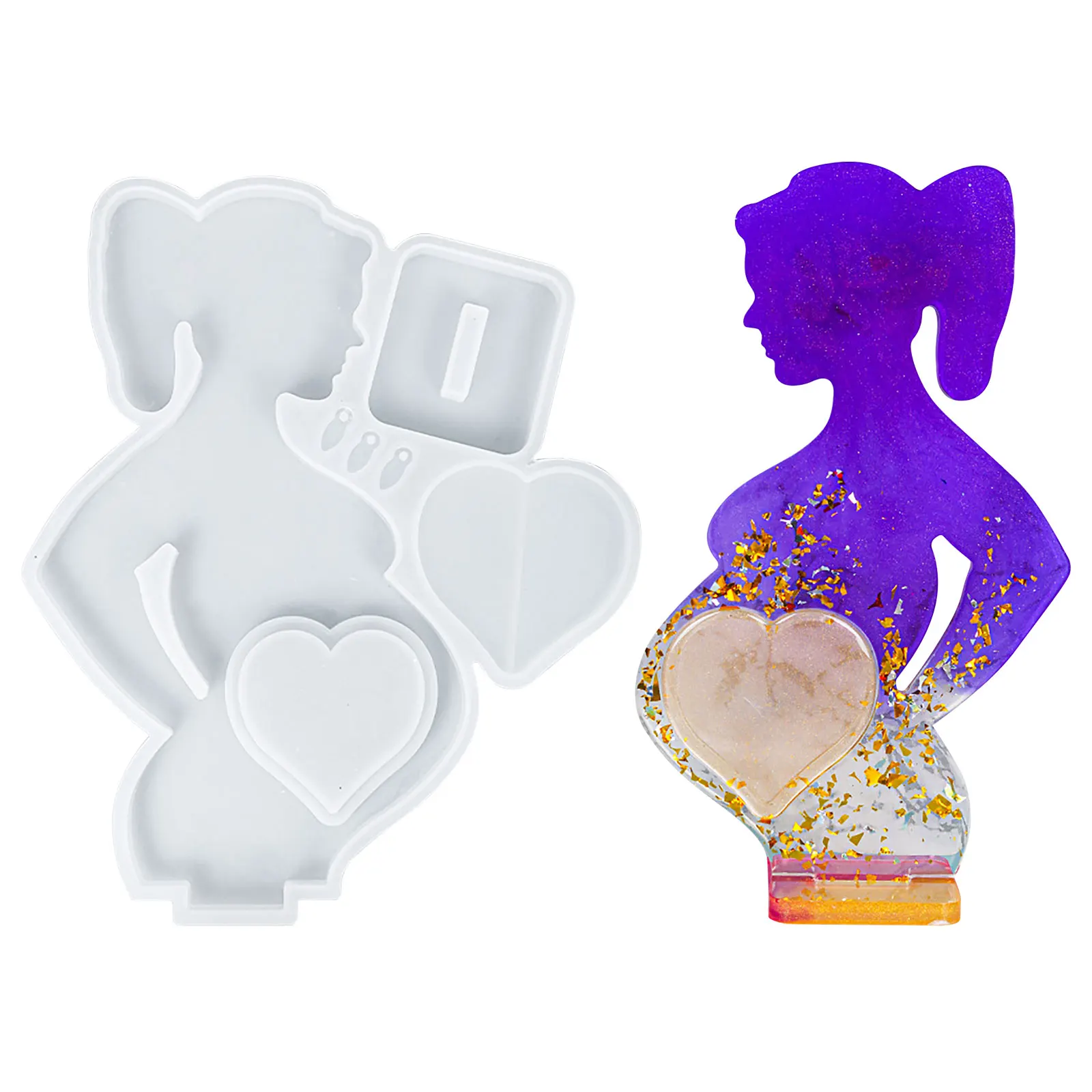 Epoxy Resin Pregnancy Mom Love Heart Ornament Epoxy Resin Mold