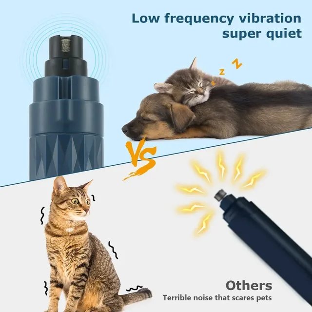 2 Speed Dog Nail Grinder With LED Light Rechargeable Powerful Electric Pet Nail Trimmer Painless Paws Grooming And Smoothing 4