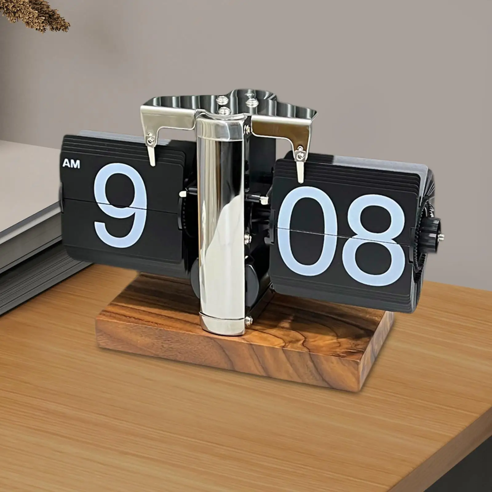 Flip Desk Clock Retro Mechanical Flip Clock for Bedroom Desktop Living Room