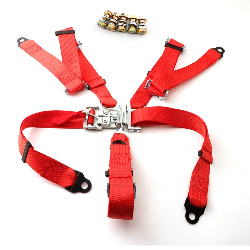 

Universal Racing 3 Inch 5 Point Seat Belt Fixed Mount Quick Release Nylon Car Safety Racing Seat Belt